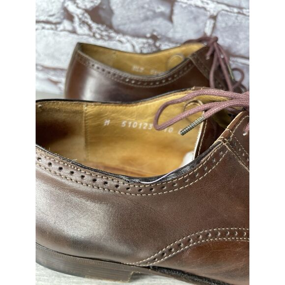 Polo Ralph Lauren Brown Leather Cap Toe Wingtip Oxford Dress Shoes Men 10D US/43